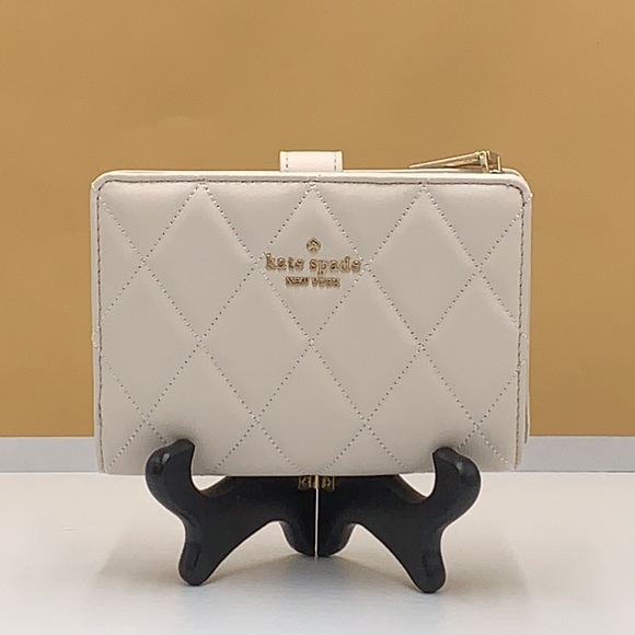 KATE SPADE Carey Medium Compact Bifold Wallet Parchment Color - Picture 2 of 15